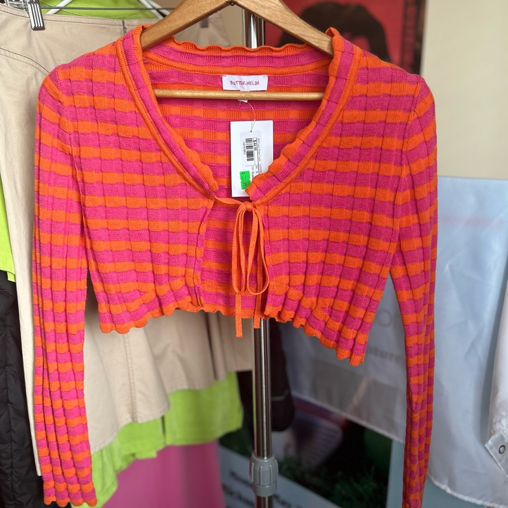 Vibrant Striped Crop Top with Tie-Front